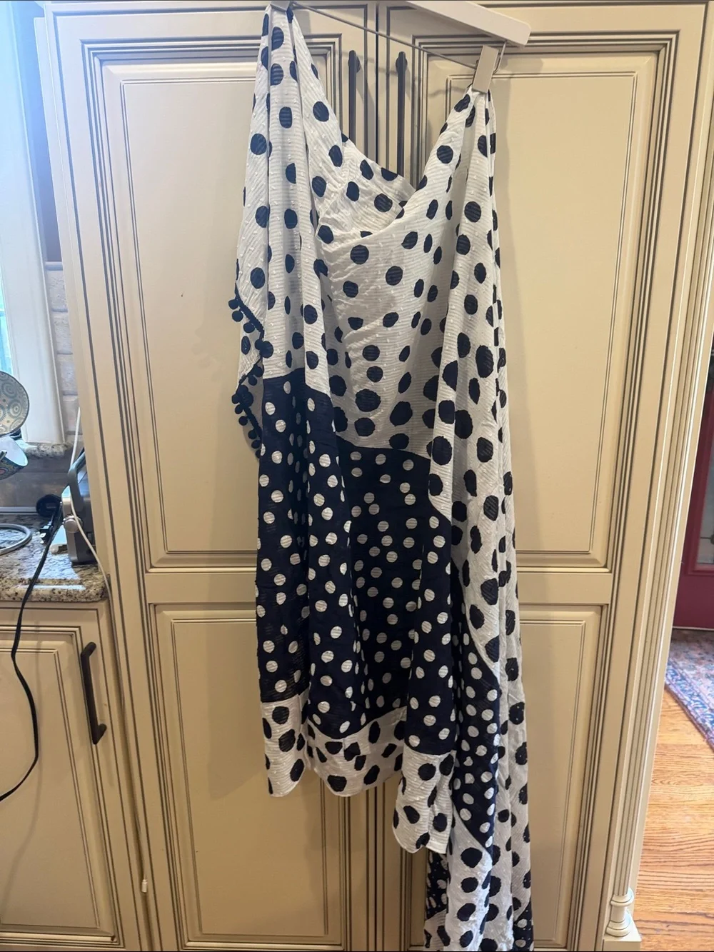 Ann Taylor Blue and White Polka Dot scarf